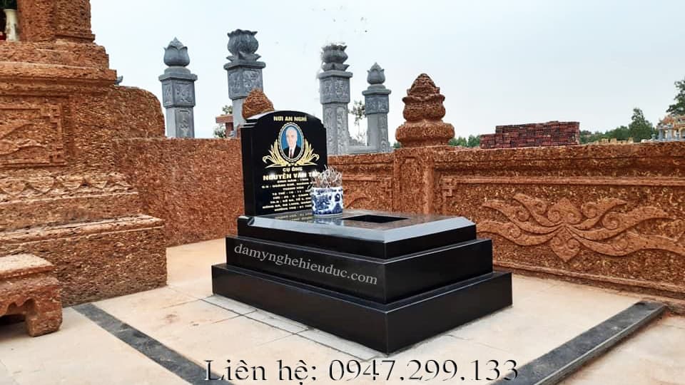 Tổng hợp những mẫu Mộ đá đẹp nhất Việt Nam - Cập nhật thường xuyên 3 Mau mo da khong mai dep chuan phong thuy so MKM003 thiet ke rieng cho dong ho danh gia