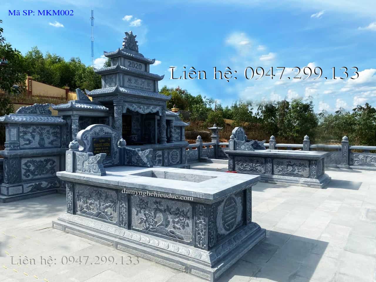Tổng hợp những mẫu Mộ đá đẹp nhất Việt Nam - Cập nhật thường xuyên 2 Mẫu mộ không mái đẹp nhất Việt Nam mã MKM002-giá 14500000 vnd
