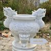 Mẫu lư hương đá trắng đẹp LH002, ý nghĩa phong thủy cao
