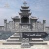 Lăng mộ đá xanh đen công giáo đơn giản nhưng hiện đại, đẳng cấp